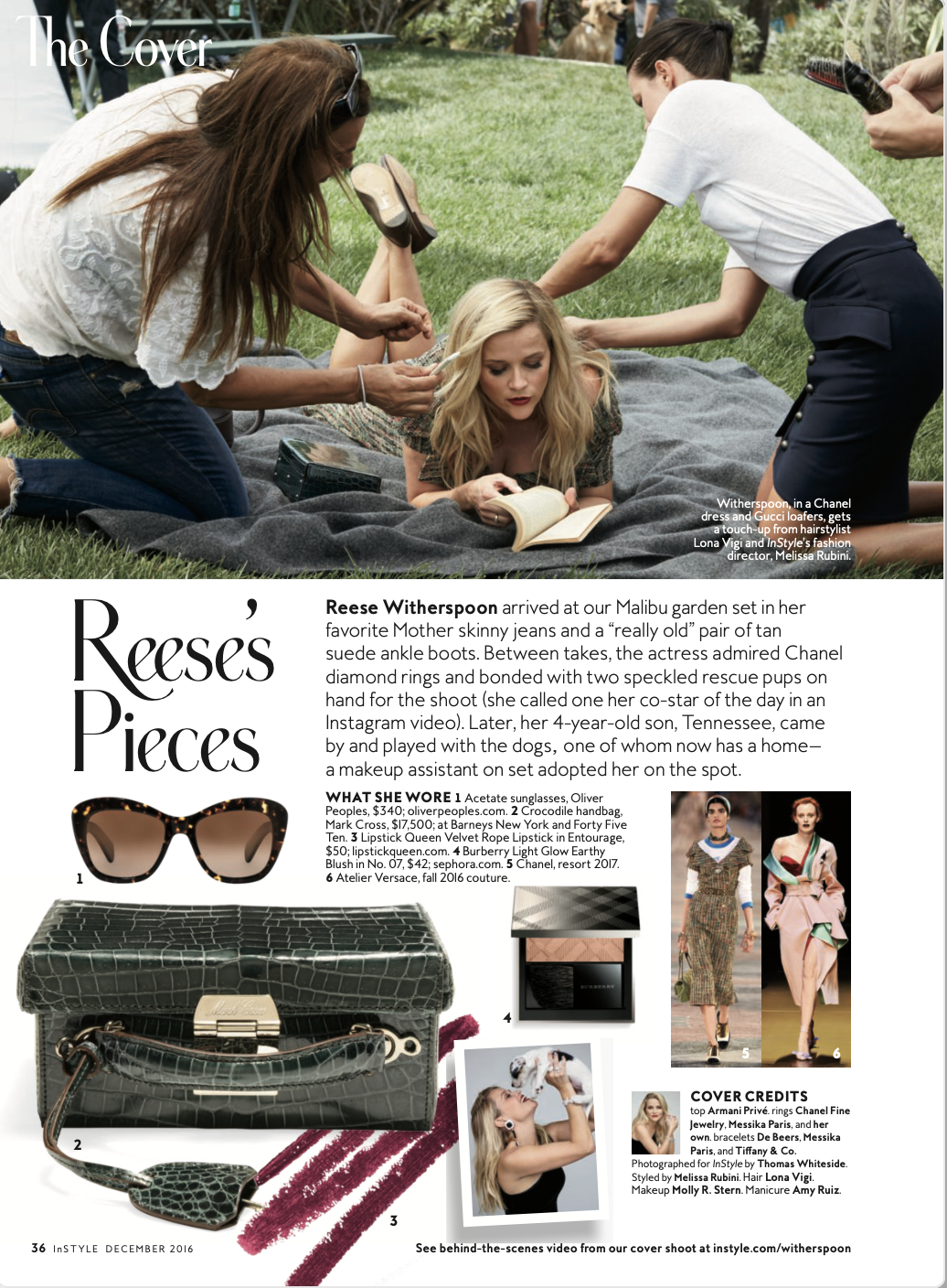 Behind-the-scenes with InStyle's December 2016 cover star, Reese Witherspoon