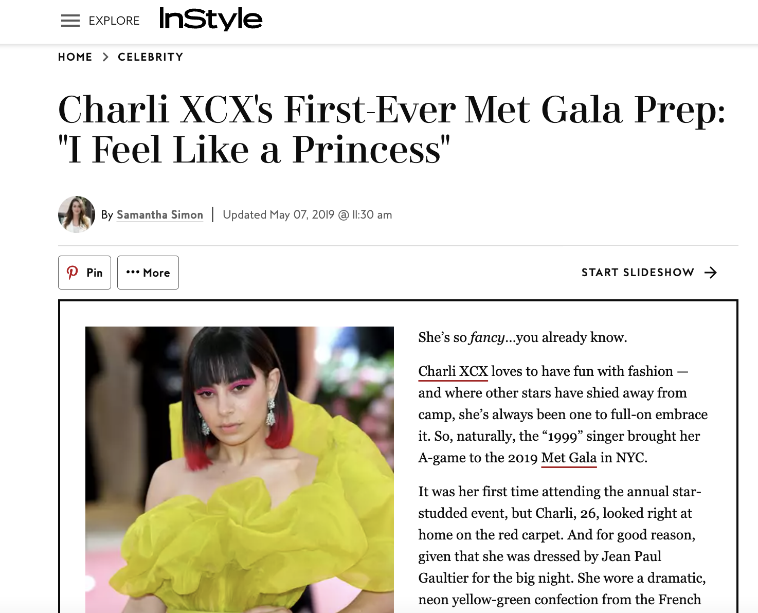 Charli XCX's first-ever Met Gala prep: "I feel like a princess" 
