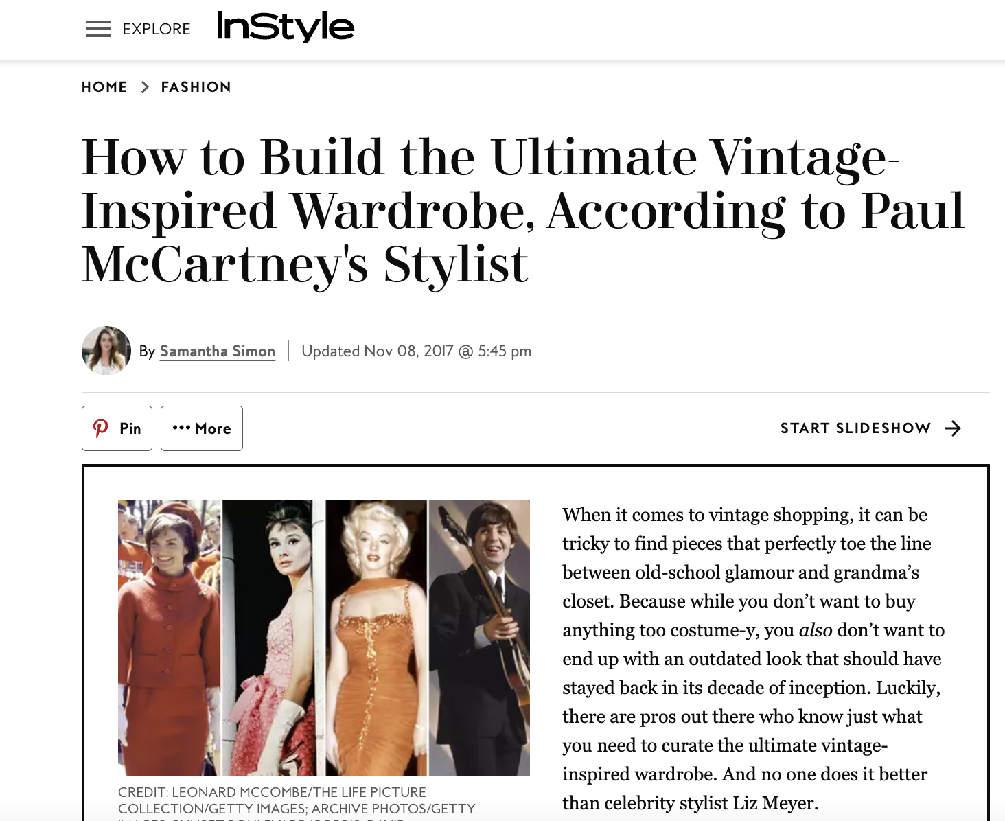 How to build the ultimate vintage-inspired wardrobe, according to Paul McCartney's stylist