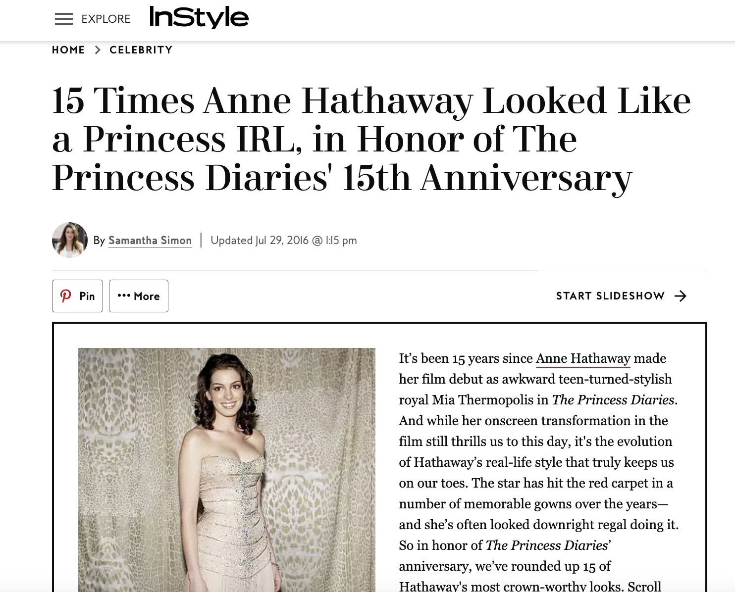15 times Anne Hathaway looked like a princess IRL, in honor of The Princess Diaries' 15th anniversary