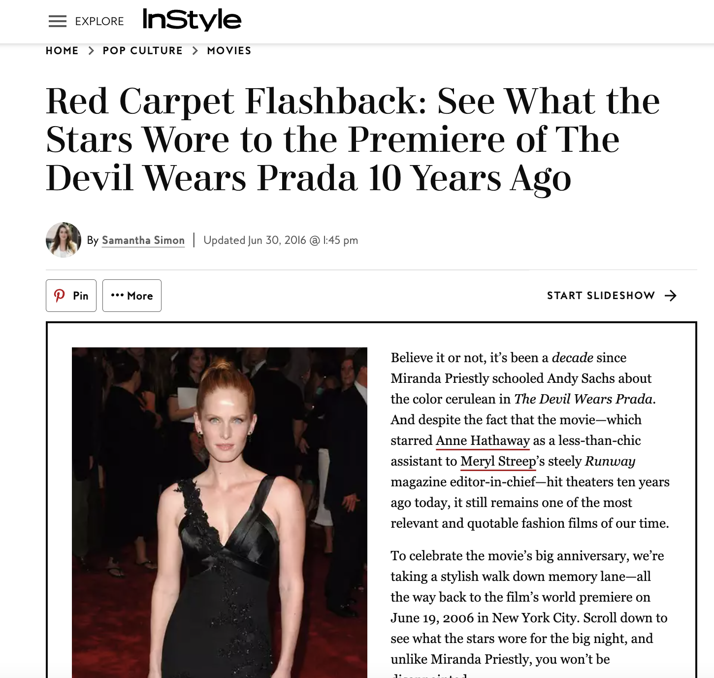 Red carpet flashback: see what the stars wore to the premiere of The Devil Wears Prada 10 years ago