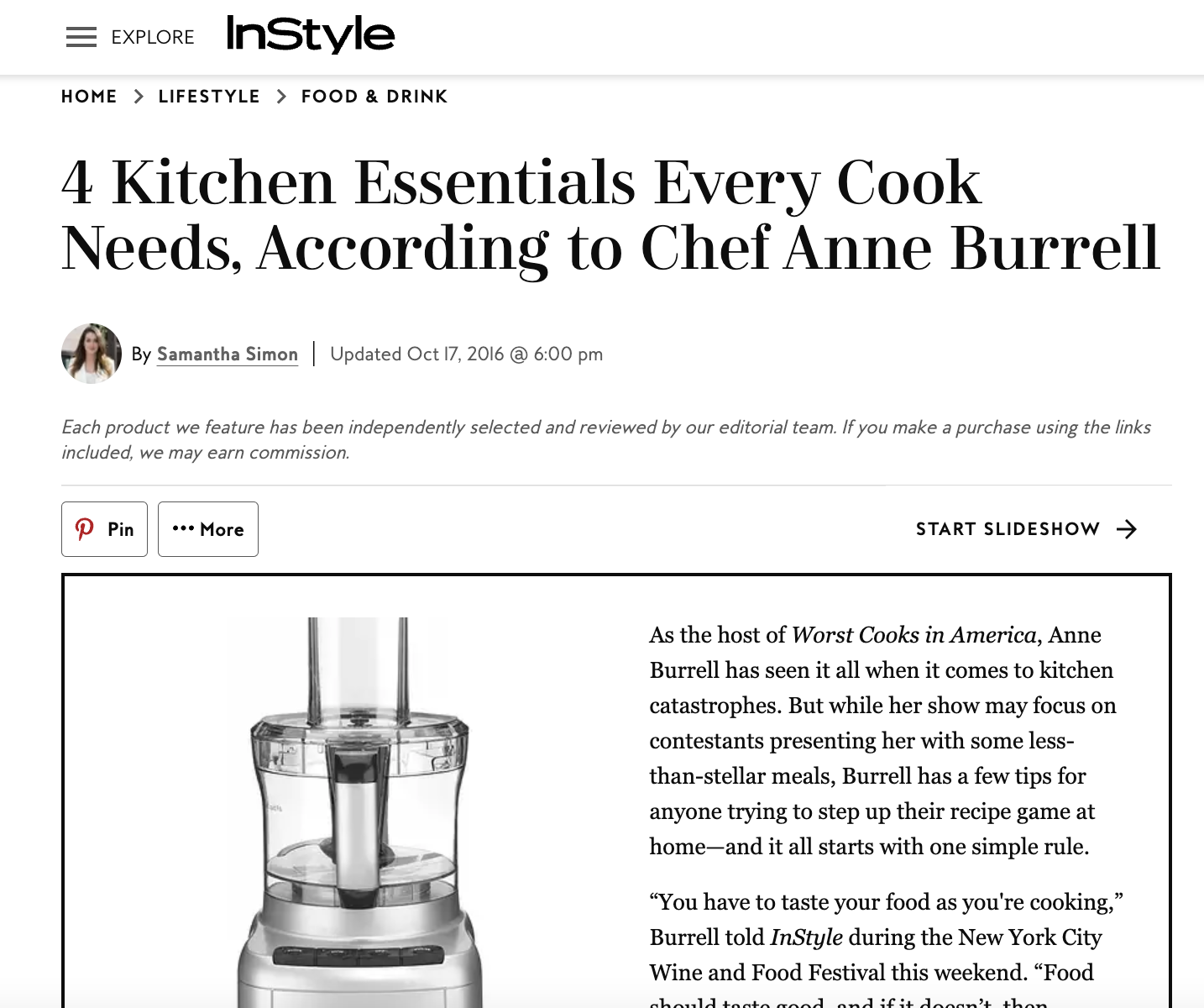 Chef Anne Burrell shares her kitchen must-haves