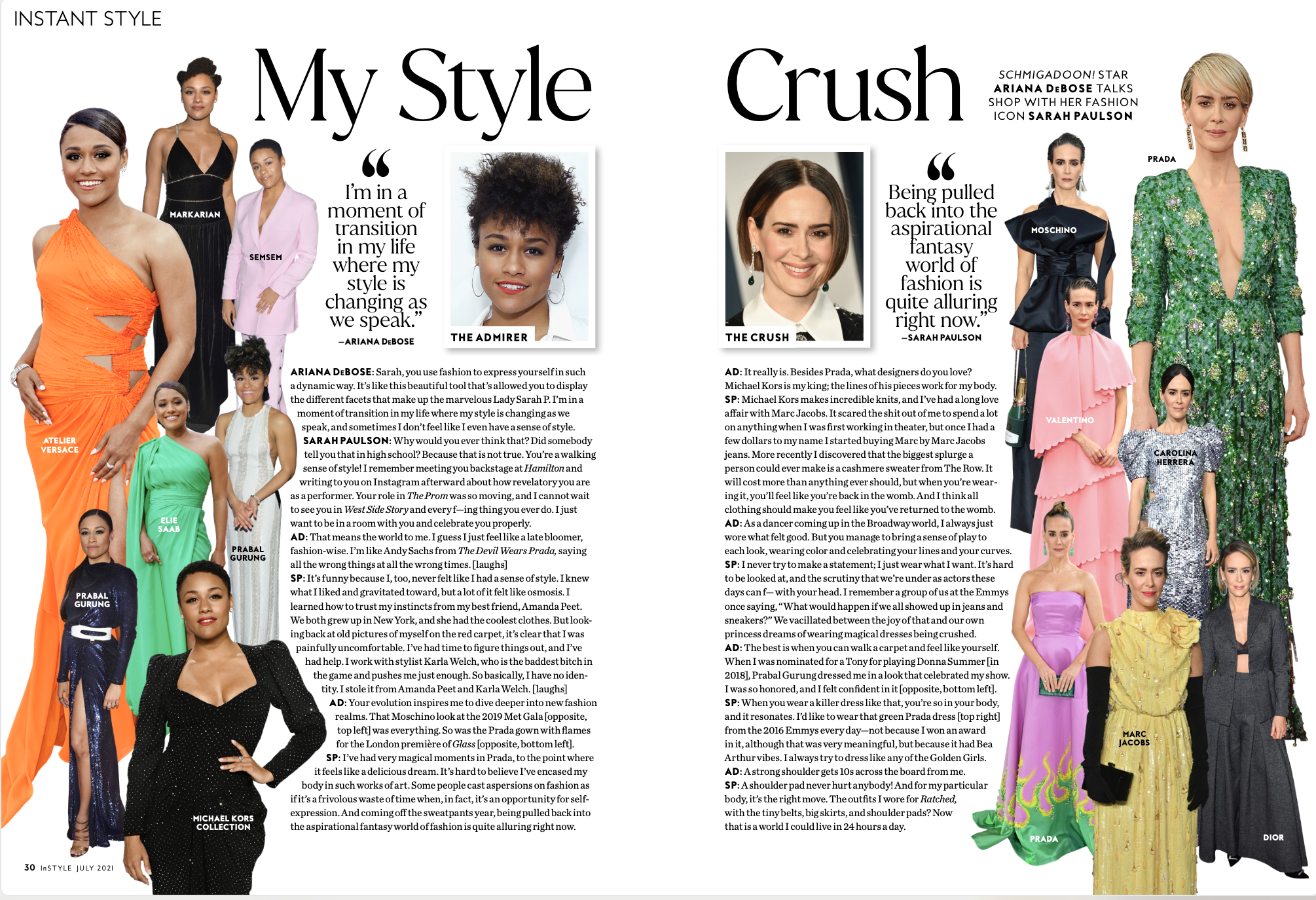 Schmigadoon! star Arianna DeBose talks shop with her fashion icon Sarah Paulson