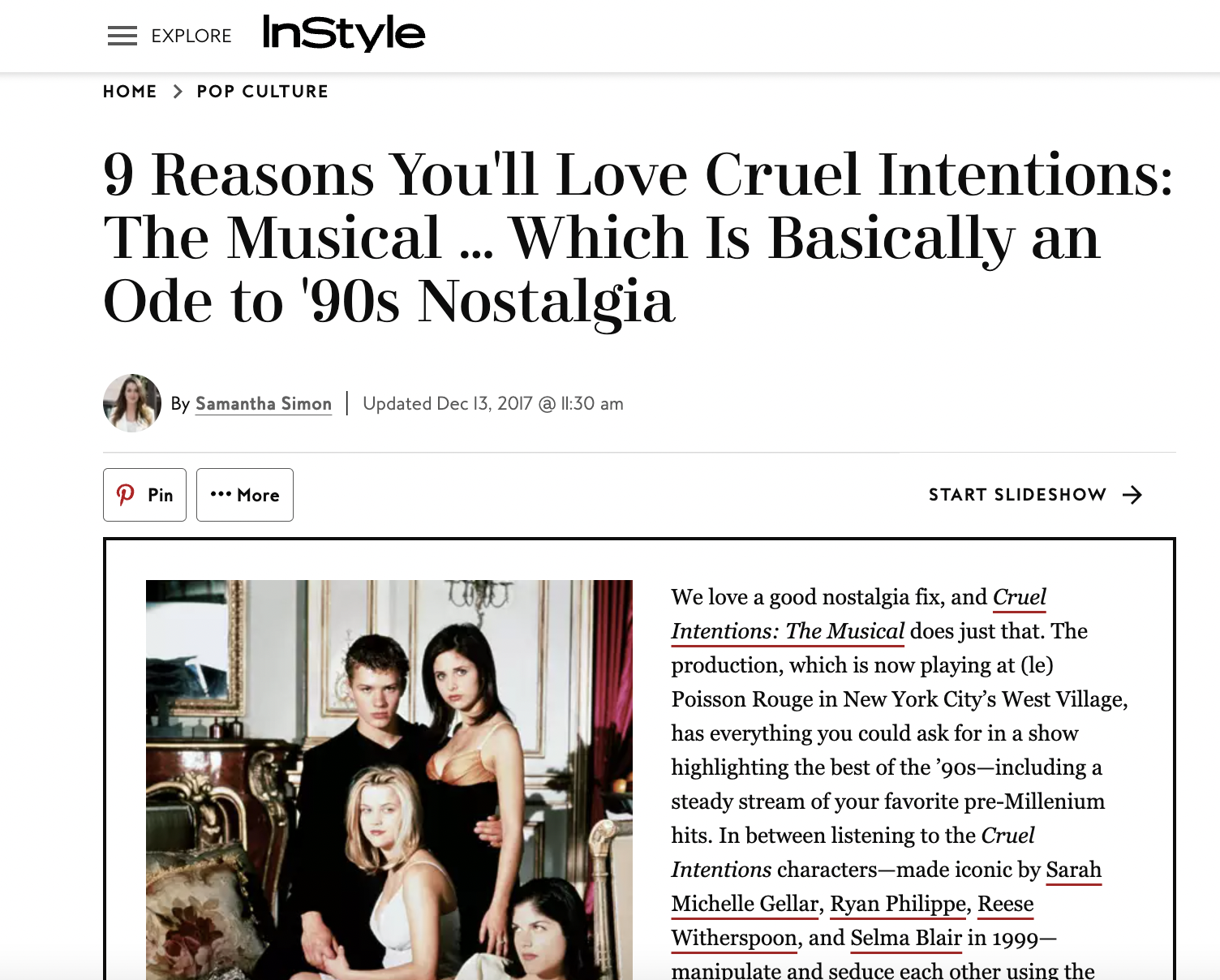 Cruel Intentions: The Musical review