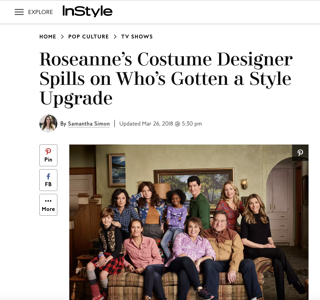 Roseanne's costume designer spills on who's gotten a style upgrade