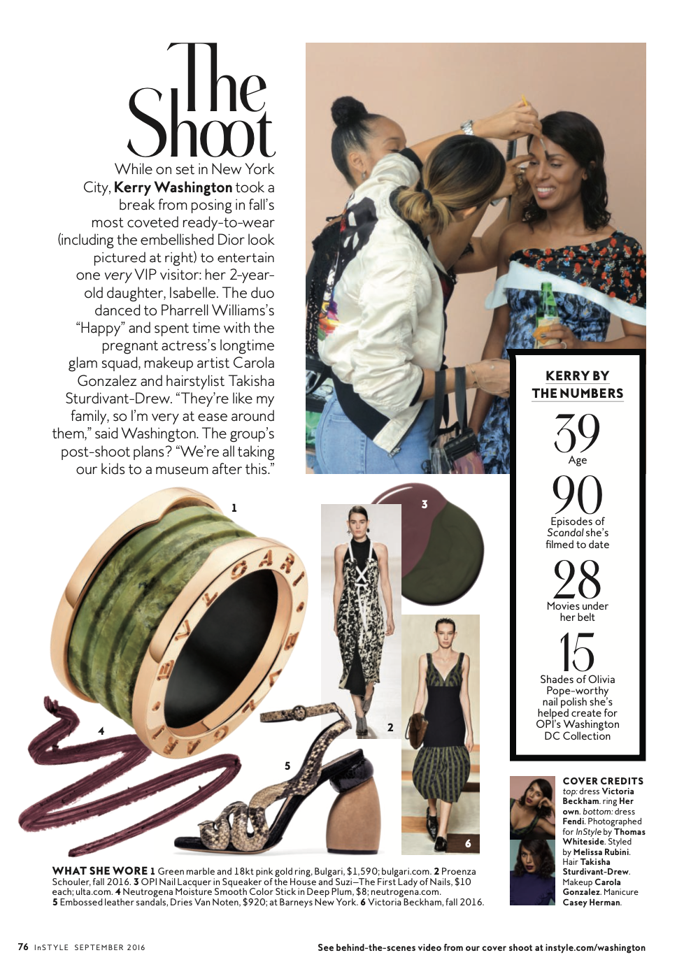 Behind-the-scenes with InStyle's September 2016 cover star, Kerry Washington