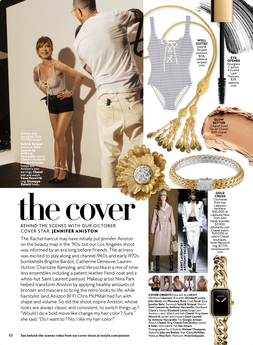 Behind-the-scenes with InStyle's October 2019 cover star, Jennifer Aniston