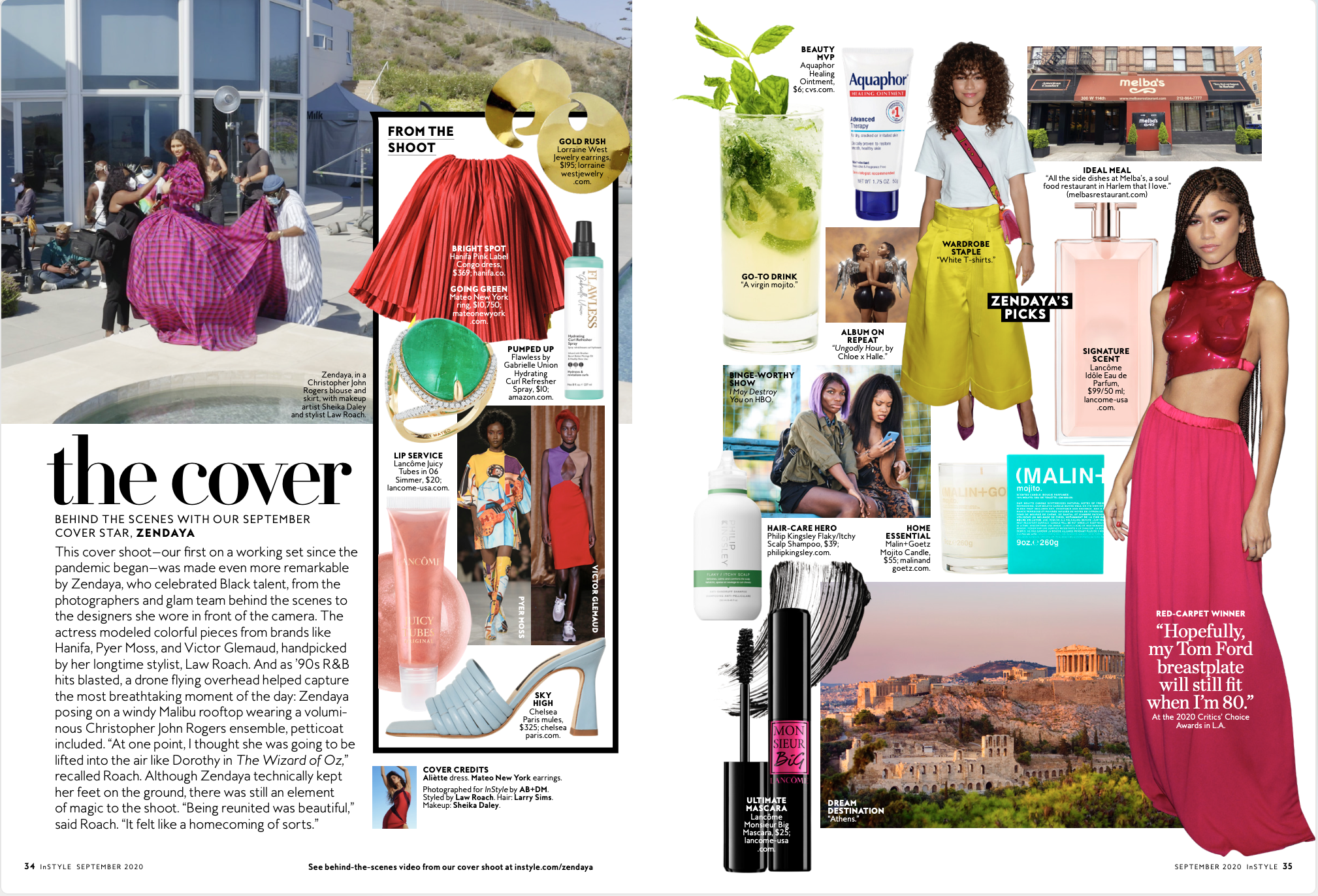 Behind-the-scenes with InStyle's September 2020 cover star, Zendaya