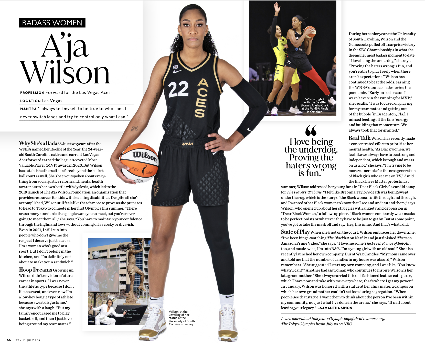 Las Vegas Aces forward A'ja Wilson on being a badass