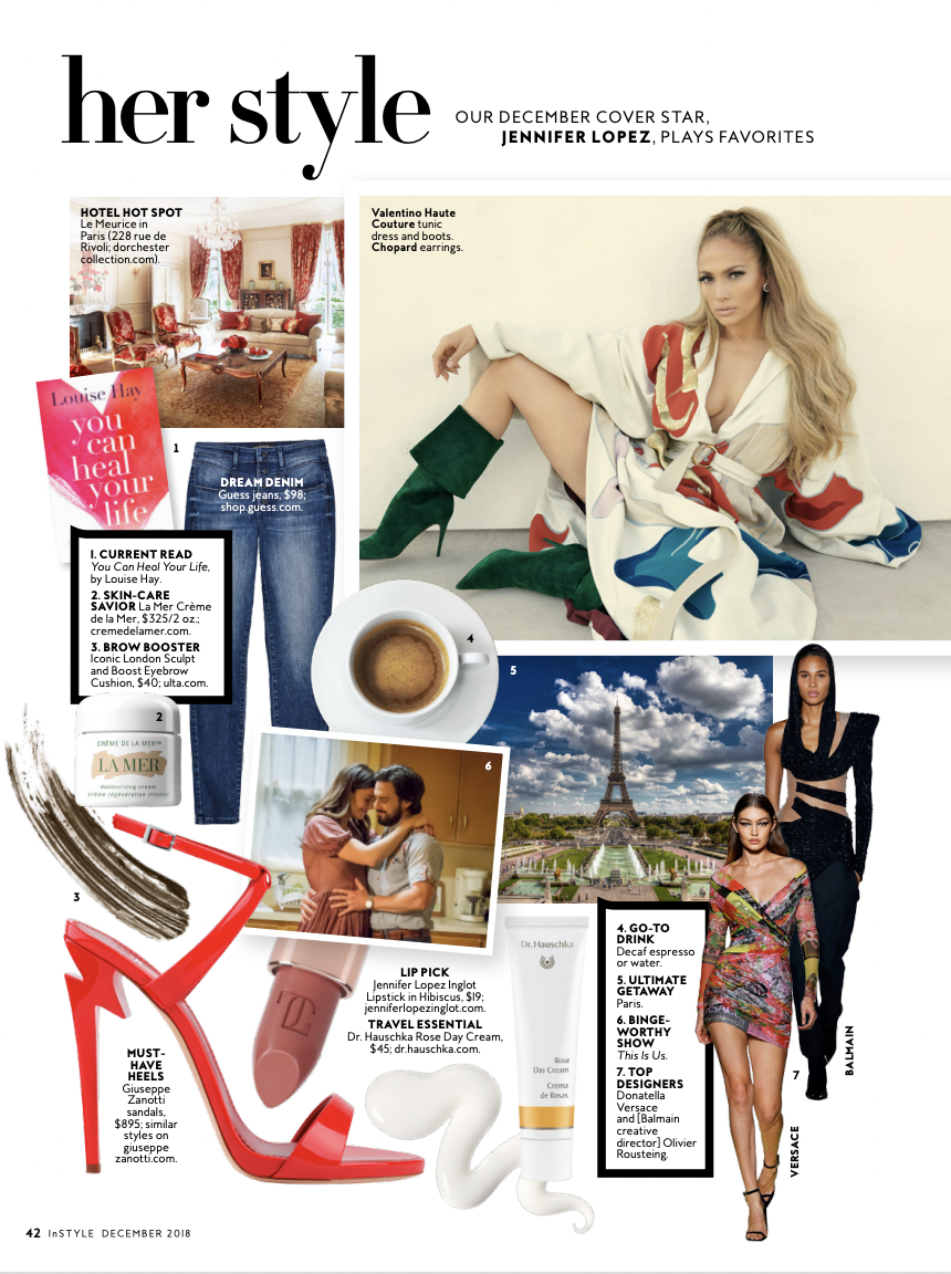 Jennifer Lopez plays favorites for InStyle's December 2018 "Her Style" page