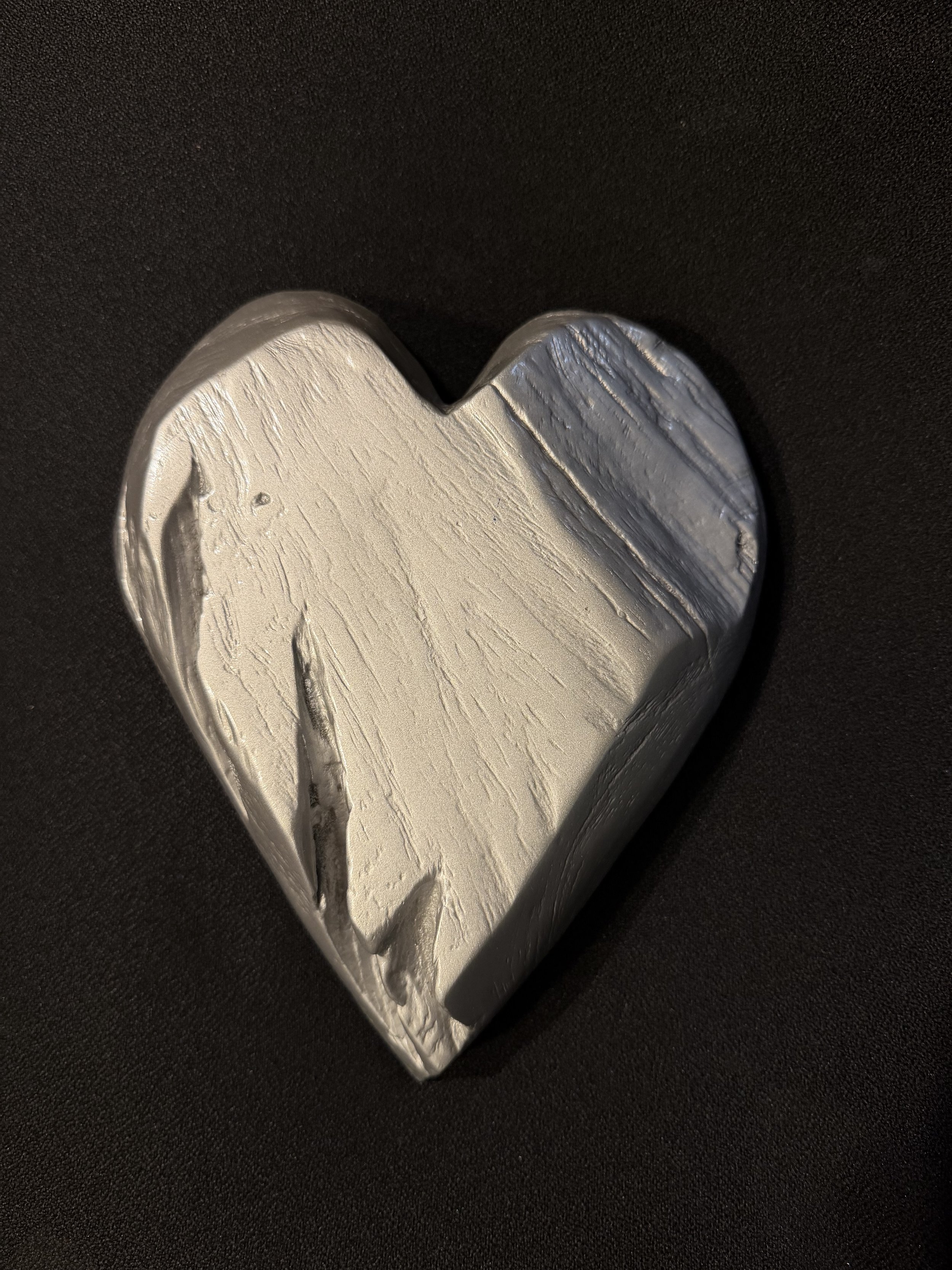 Cuore in legno argento