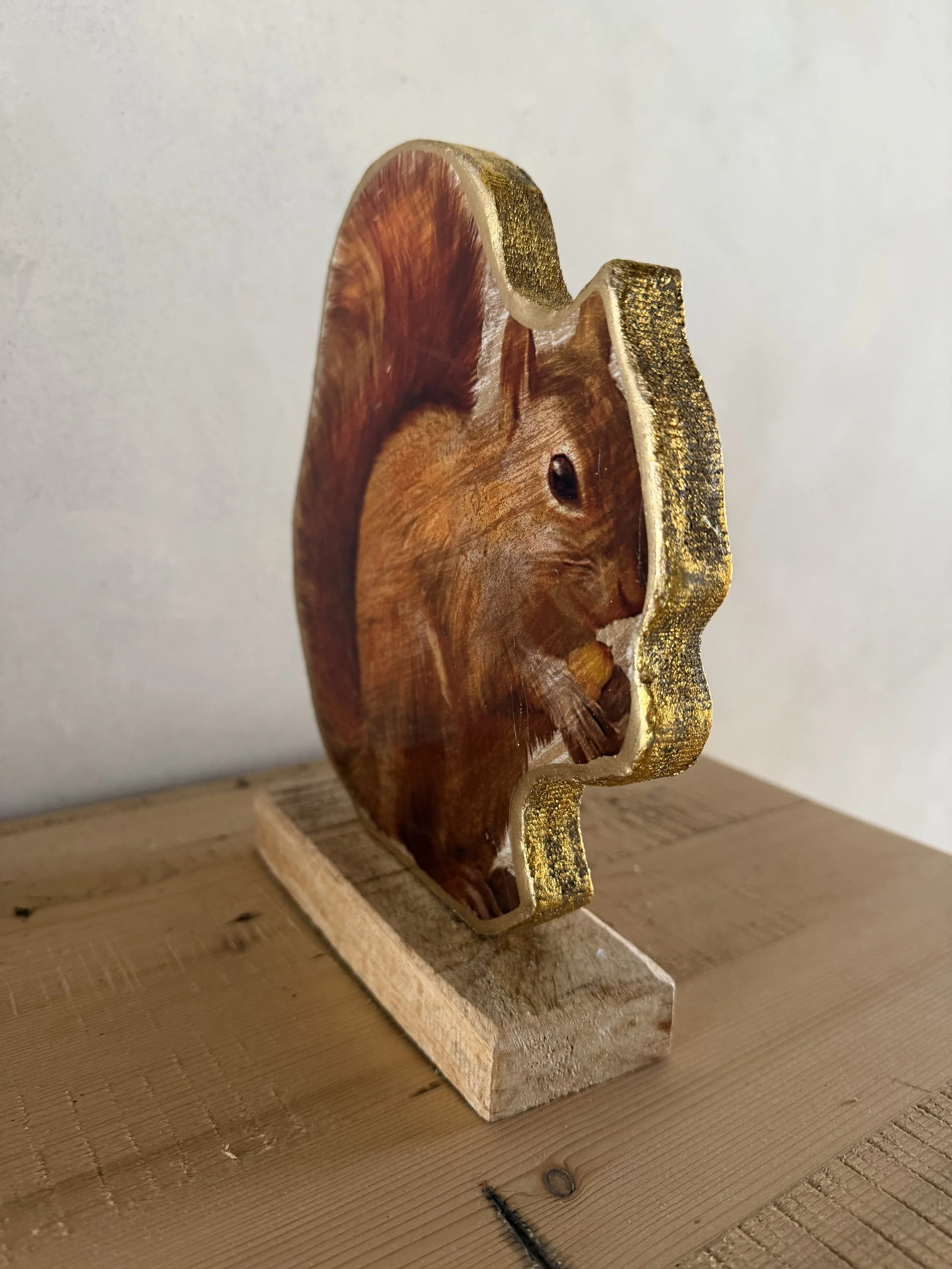 Scoiattolo rosso in legno resinato piccolo