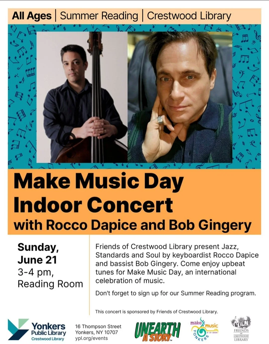 Make Music Day Indoor Concert with Rocco Dapice and Bob Gingery