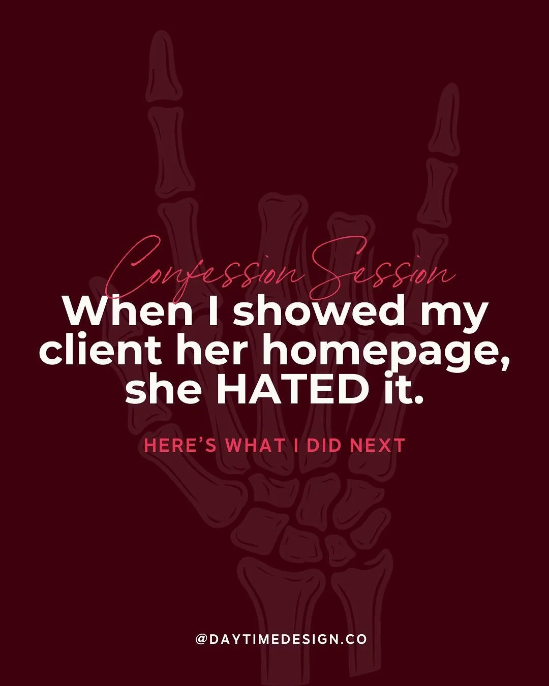 She hated it.

The homepage. The design. The thing I poured hours into with strategy and intention.

And for a split second, I wanted to spiral.

But instead &ndash;&nbsp;I led.

This story isn&rsquo;t about a &ldquo;bad&rdquo; design.

It&rsquo;s ab