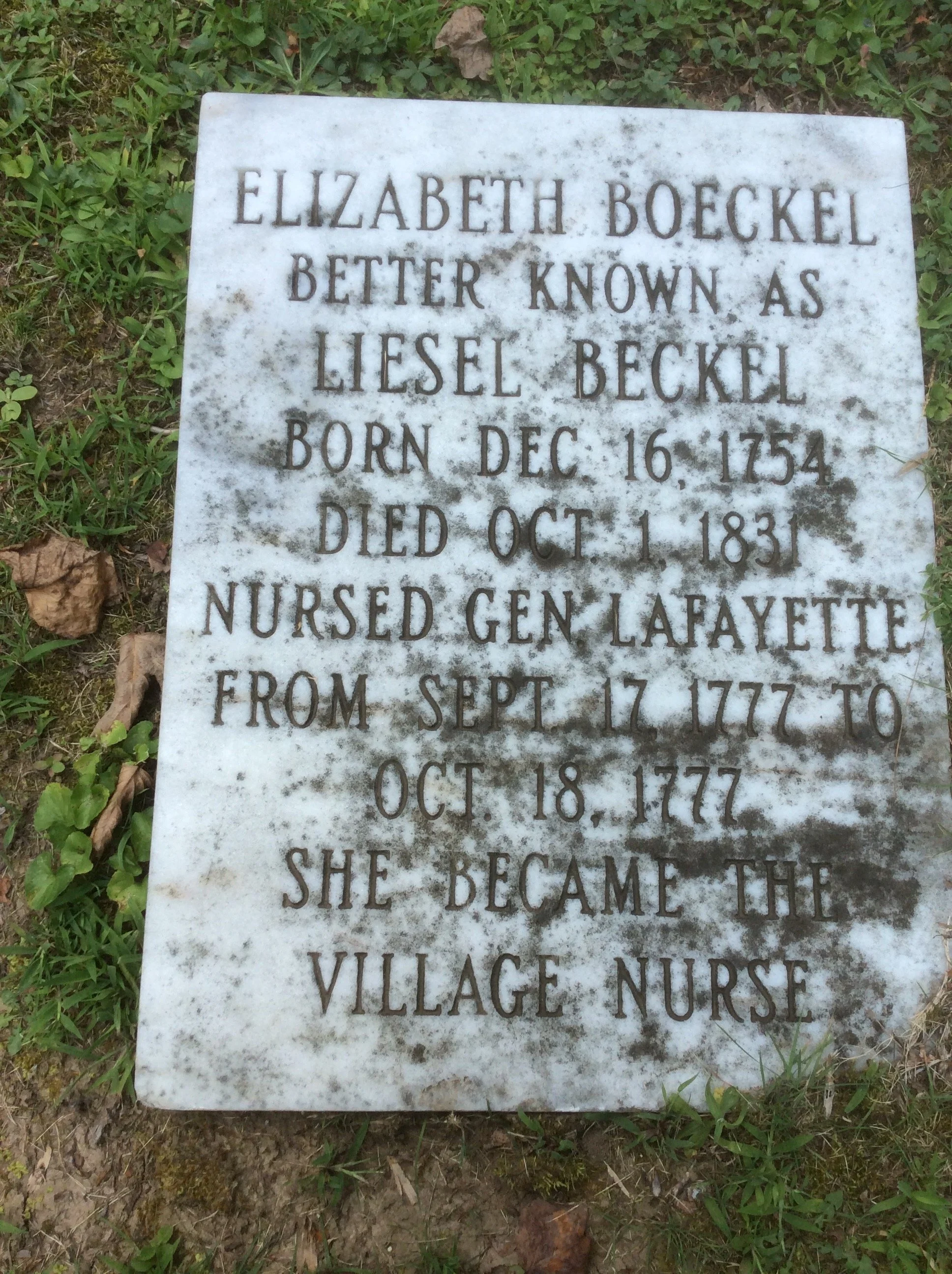 Liesl Boeckel’s grave in God’s Acre