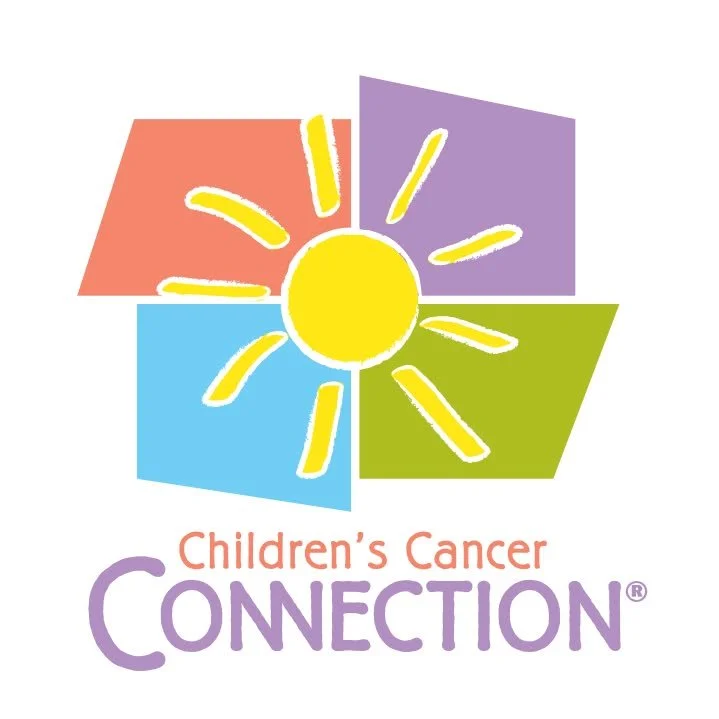 Children's Cancer Connection logo featuring a colorful sun design with red, purple, green, and blue segments.