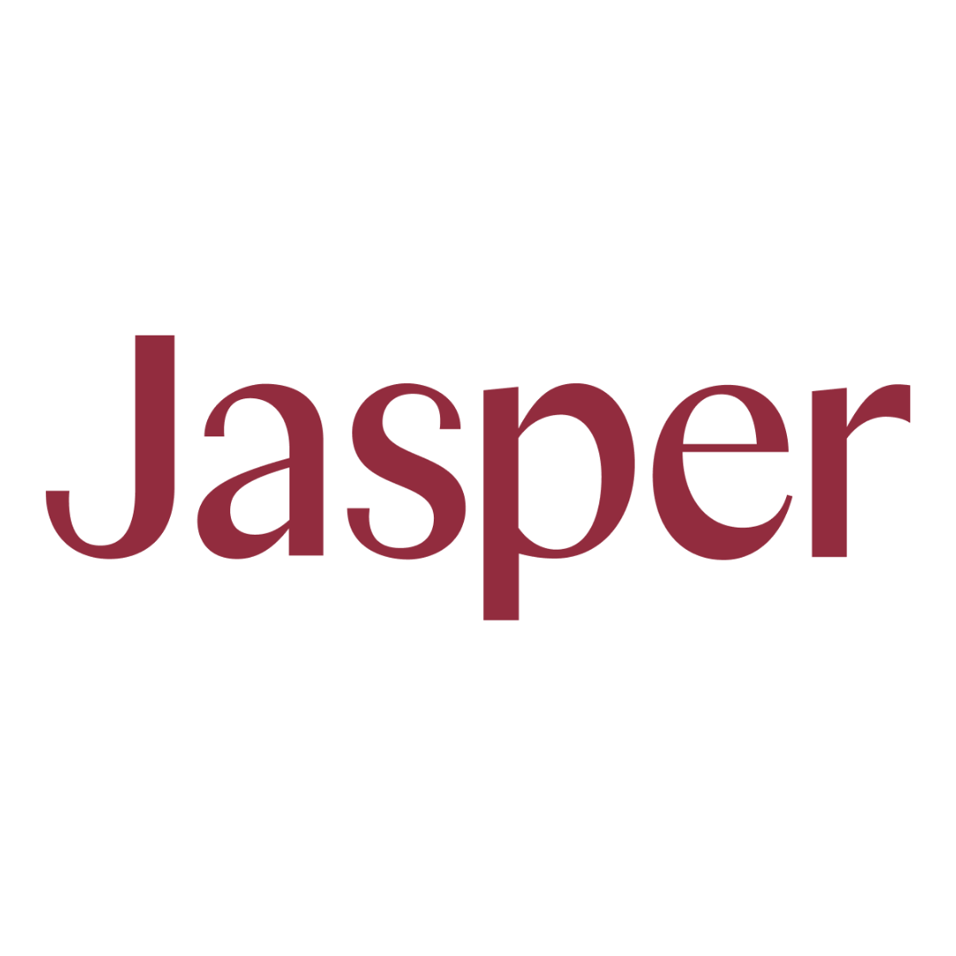 Jasper logo in maroon text