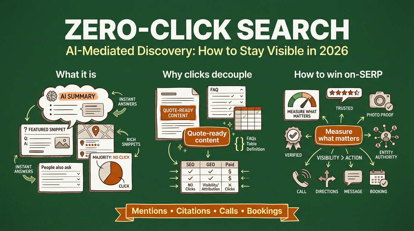 Zero-Click Search &amp; AI Discovery in 2026: How to Stay Visible Without Clicks