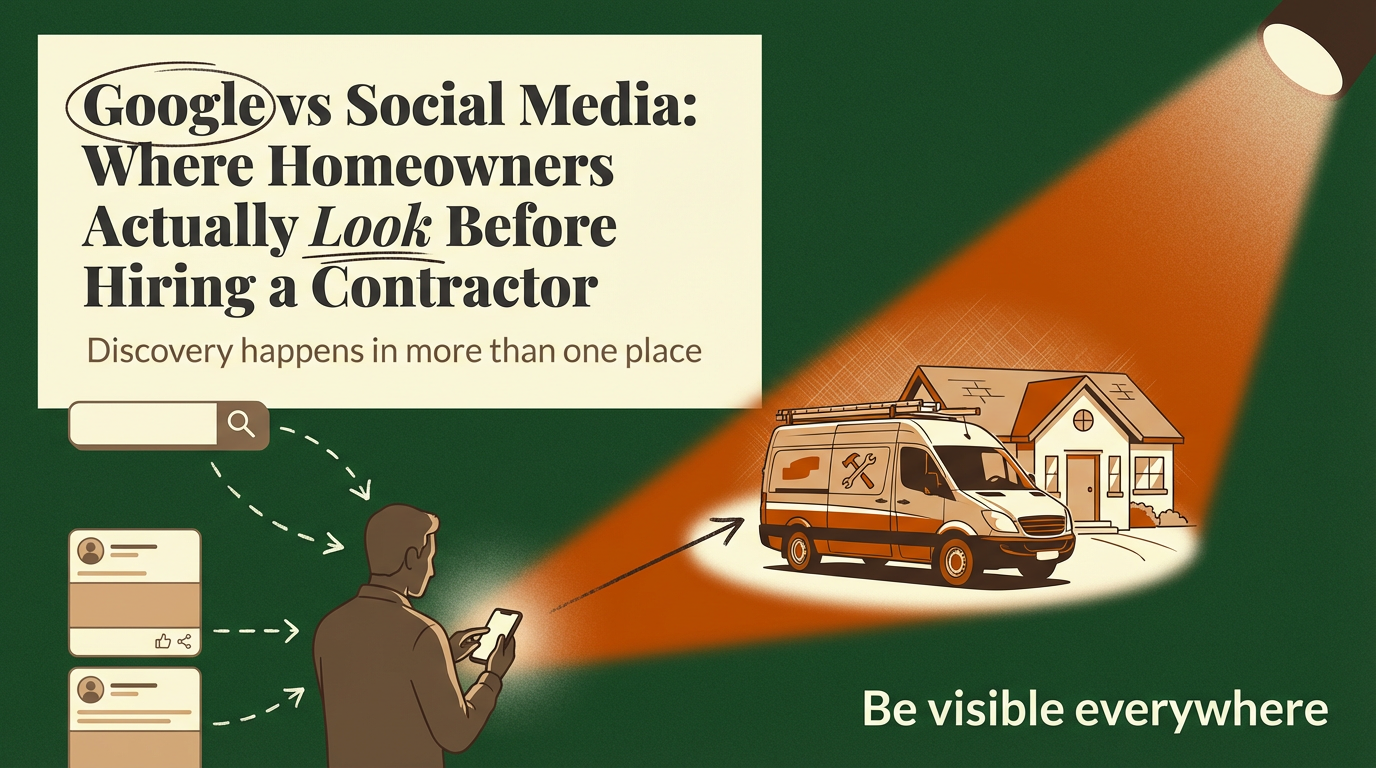Google vs Social Media: Where Homeowners Actually Look Before Hiring a Contractor