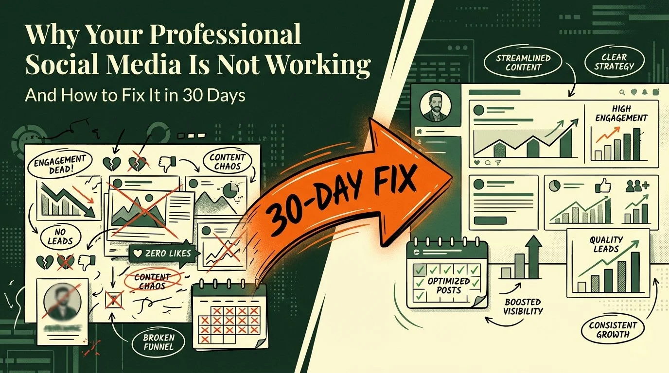 Why Your Professional Social Media Is Not Working (And How to Fix It in 30 Days)