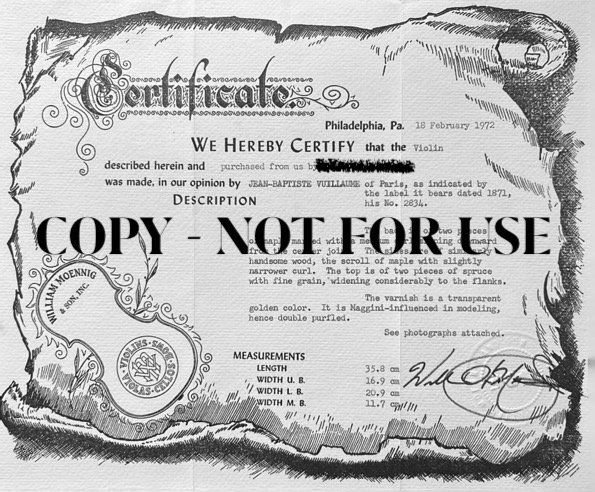 Moennig Certificate