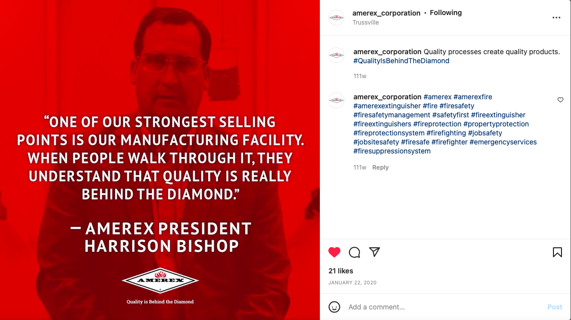 Amerex social — executive quotation graphic