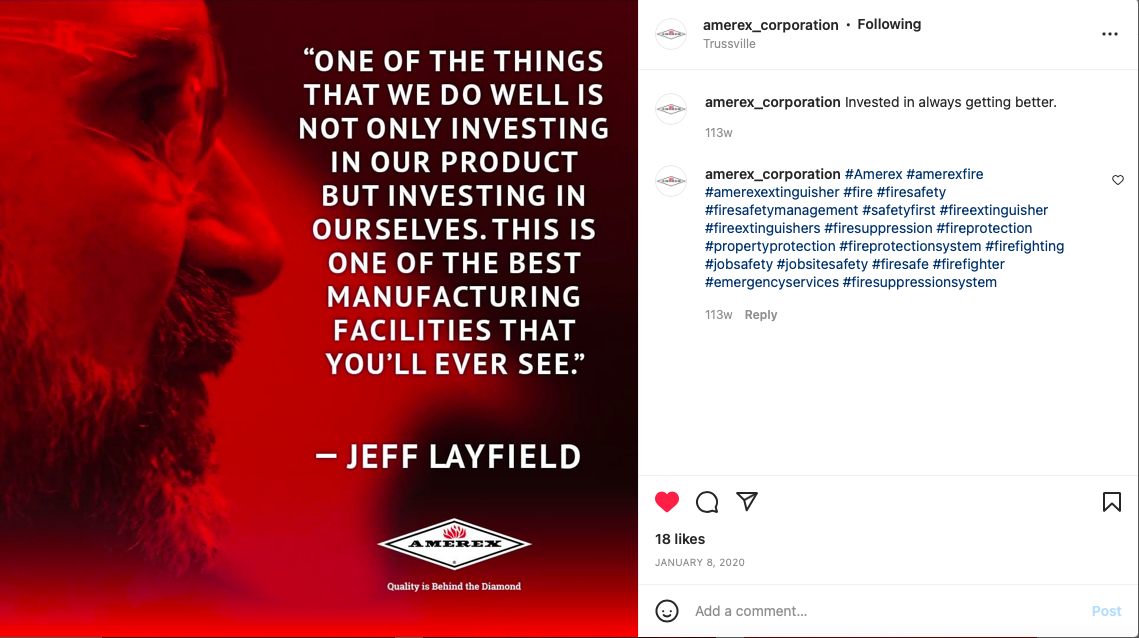 Amerex social — executive quotation graphic