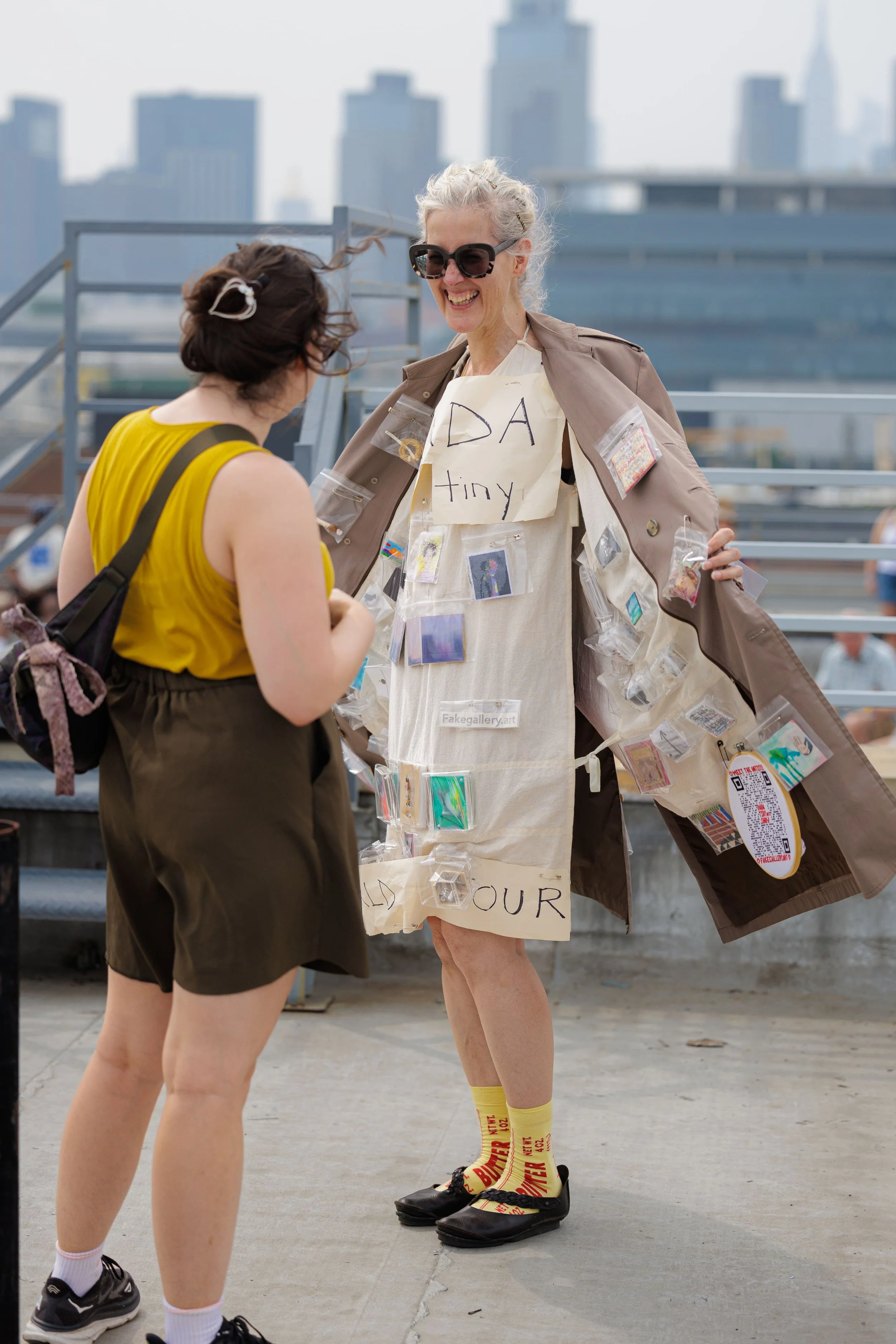 Allison Beda – Fake gALLeRY ART COAT, Kingsland Wildflower Festival, 2025. Photo: Tao Ho
