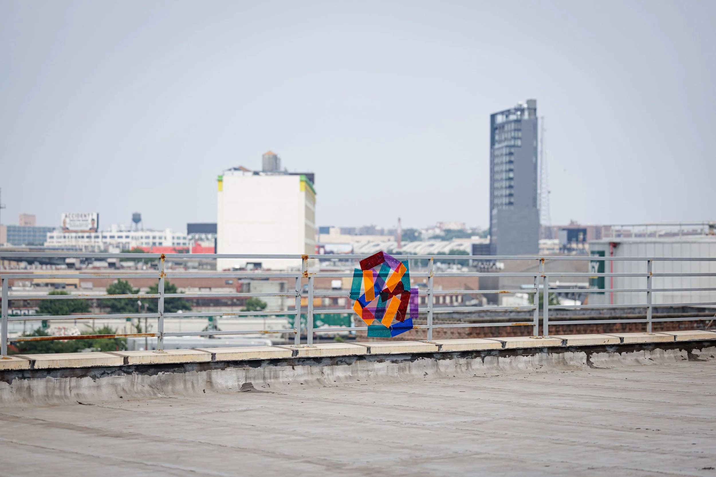 Mollie Serena – Entangled Light, Site-Specific Installation on Sunset Roof, Kingsland Wildflower Festival, 2025. Photo: Tao Ho