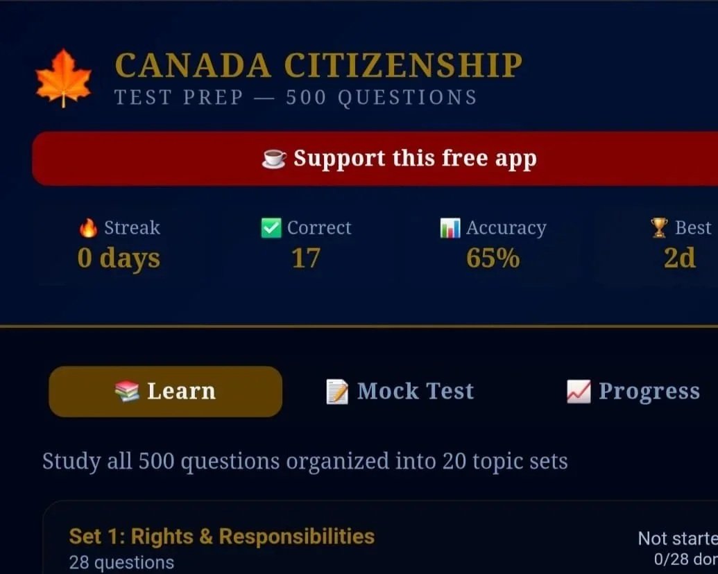 Canadian Citizenship Test Prep 2026
