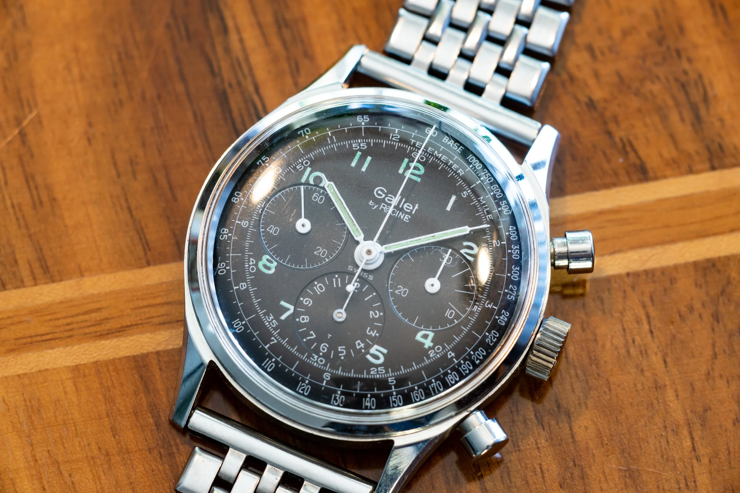Gallet Multichron 12 EP40 "Jim Clark" with rare By Racine dial