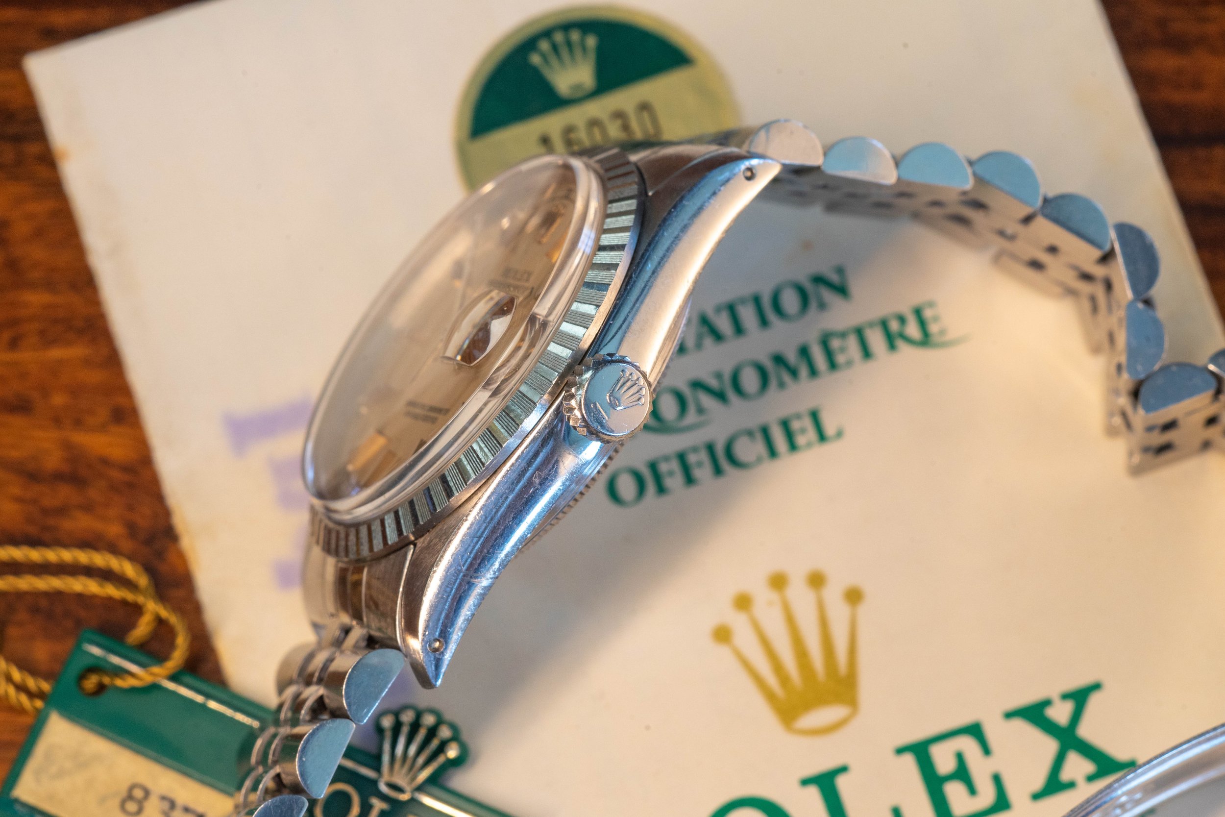 Rolex Datejust 16030 Roman Outter track dial "Caltex" side and crown