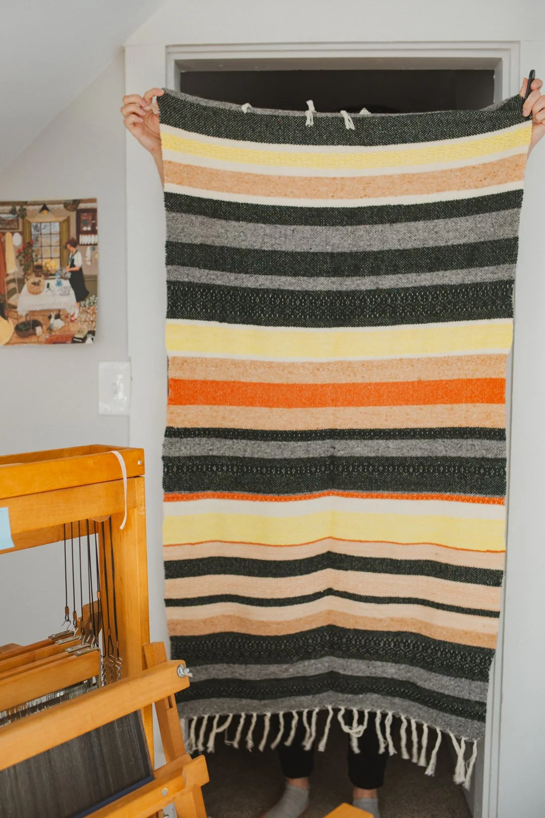 handmade woolen throw blanket