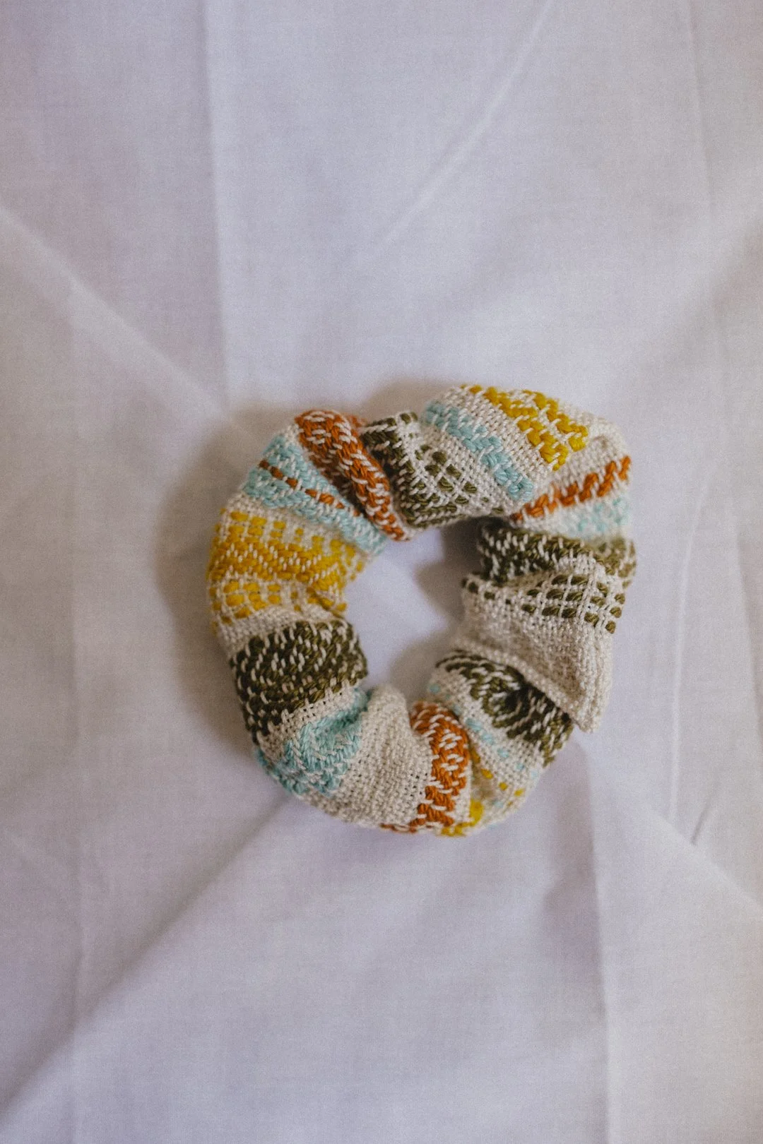 handwoven cotton scrunchie