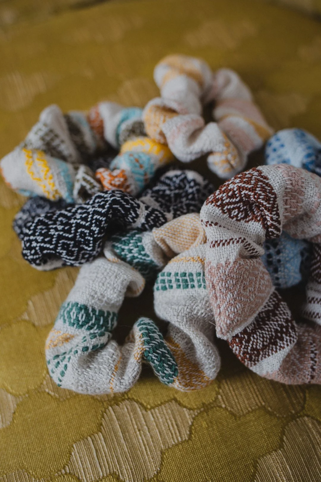 handwoven cotton scrunchie