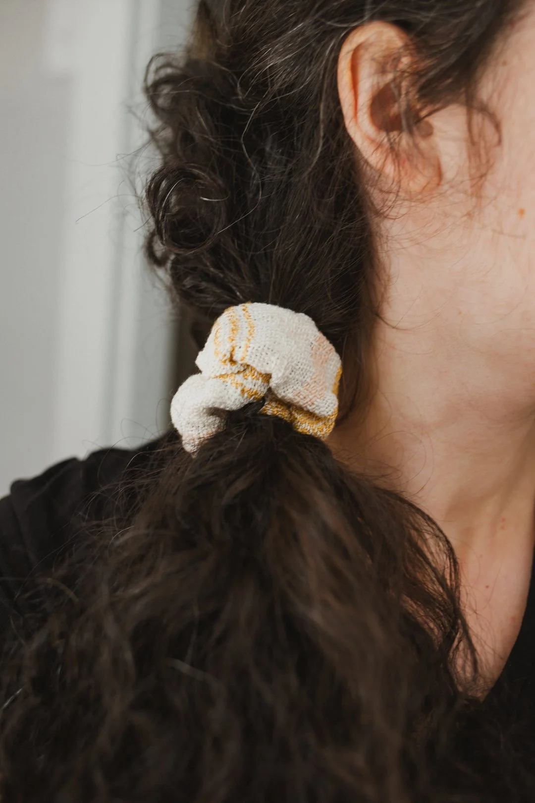 handwoven cotton scrunchie