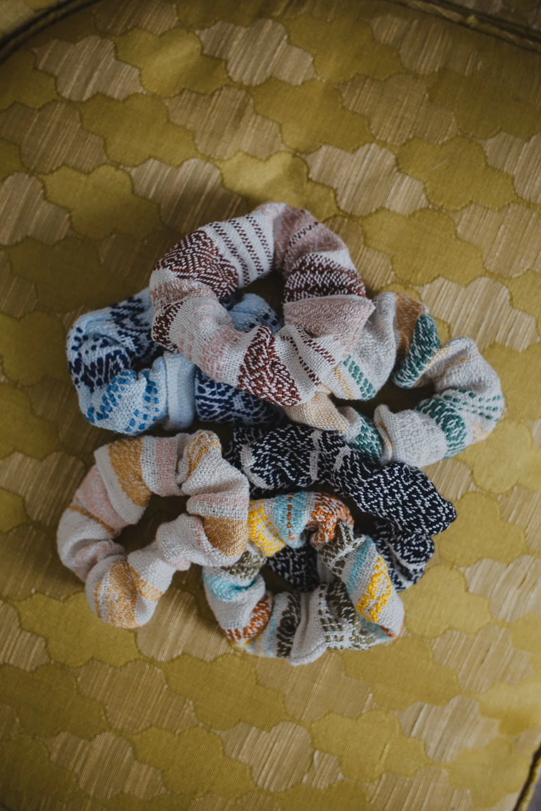 handwoven cotton scrunchie