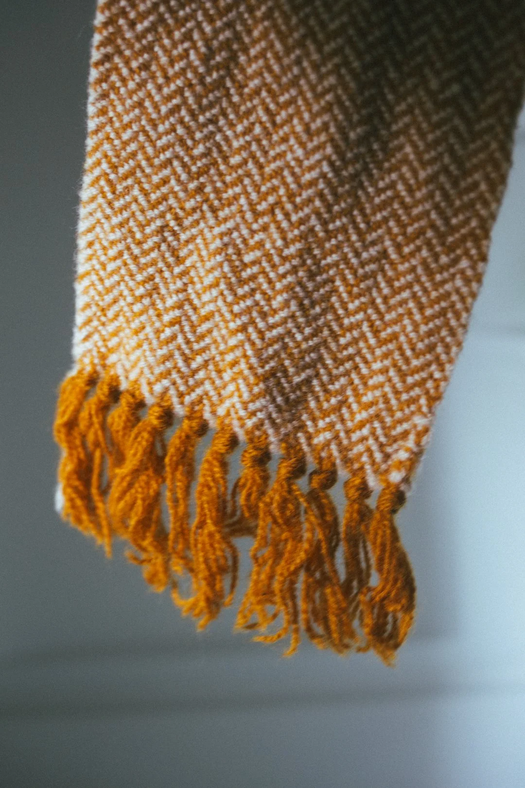 woven wool tweed scarf