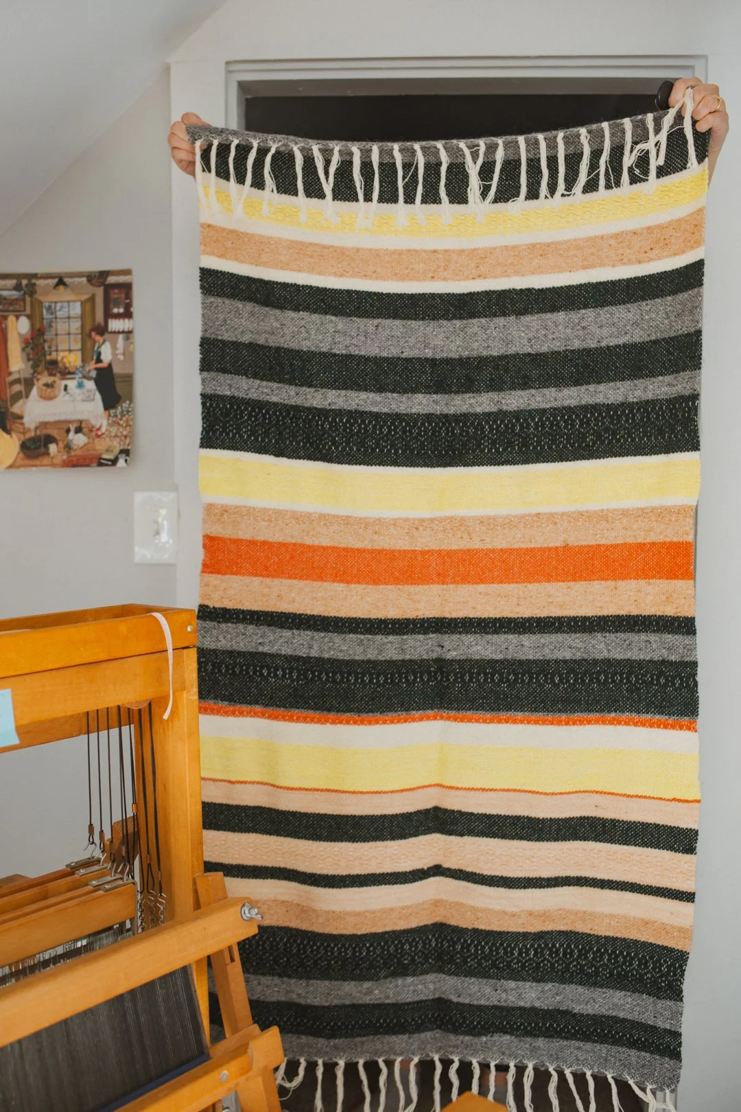 wool woven throw blanket