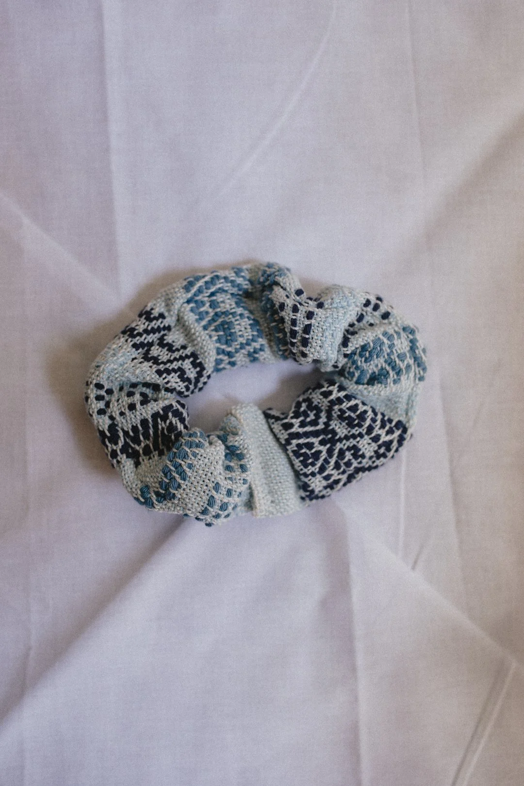 handwoven cotton scrunchie
