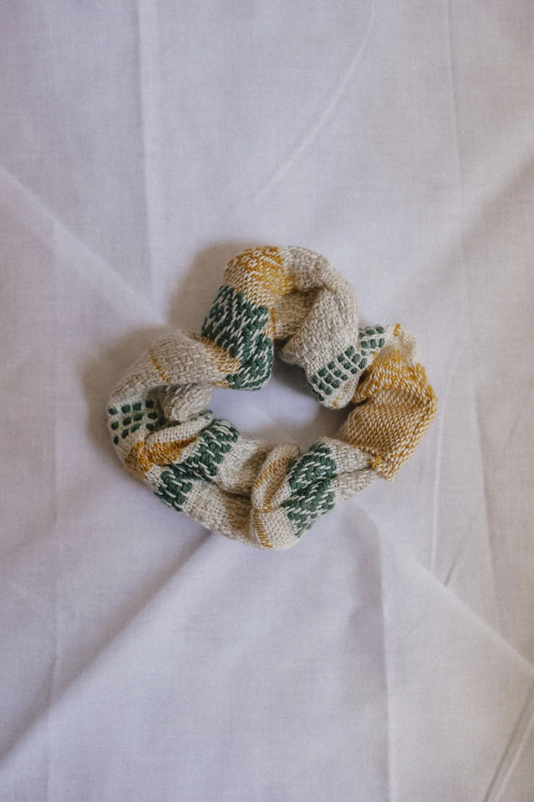 handwoven cotton scrunchie