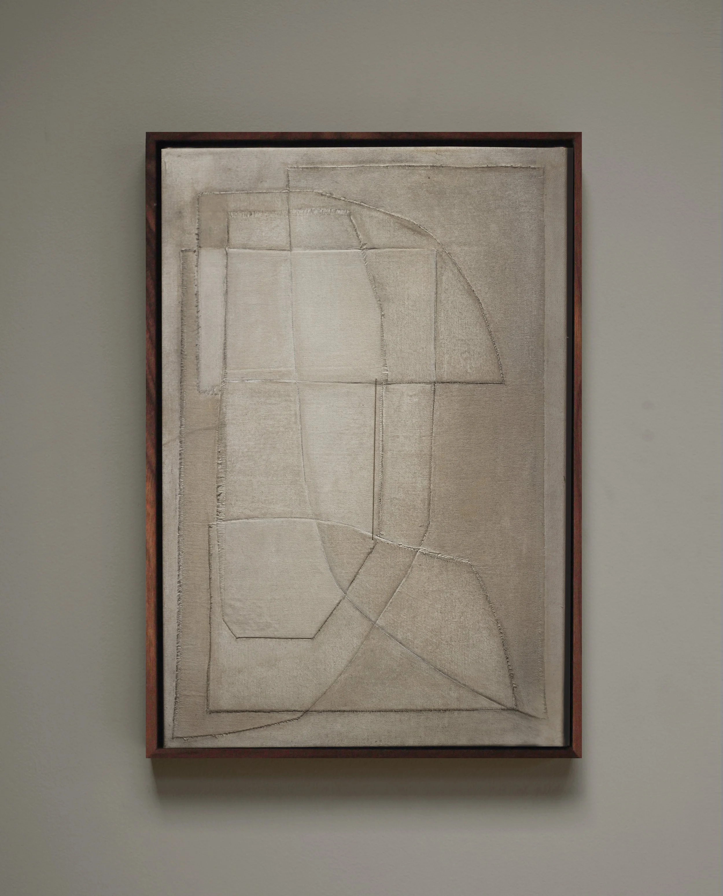 All of Us  (2023) | 600mm x 500 mm | Re-cycled linen, acrylic stitch | SOLD