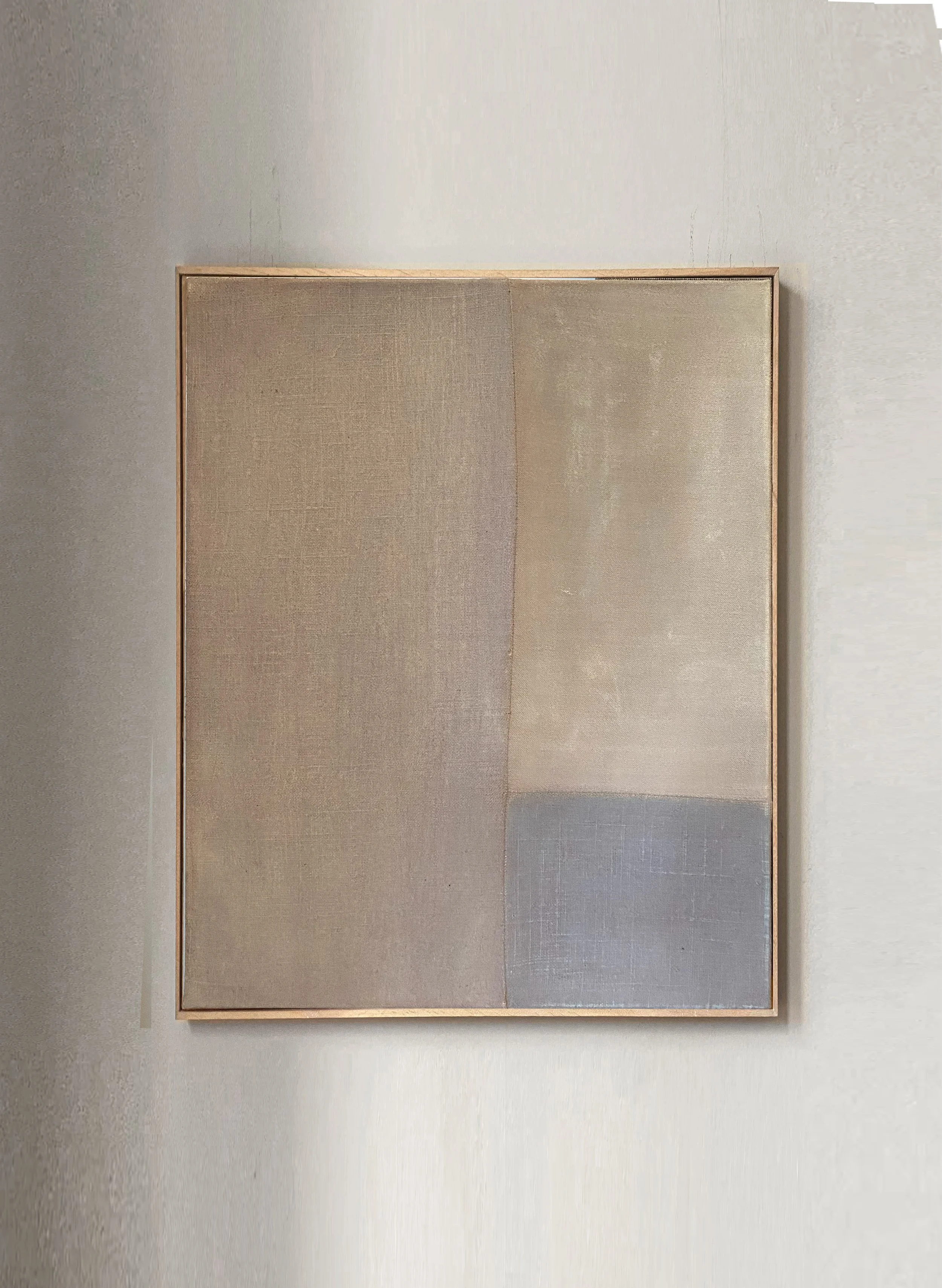 Attached (2023) | 550 x 440mm | Re-cycled Linen, acrylic | SOLD 