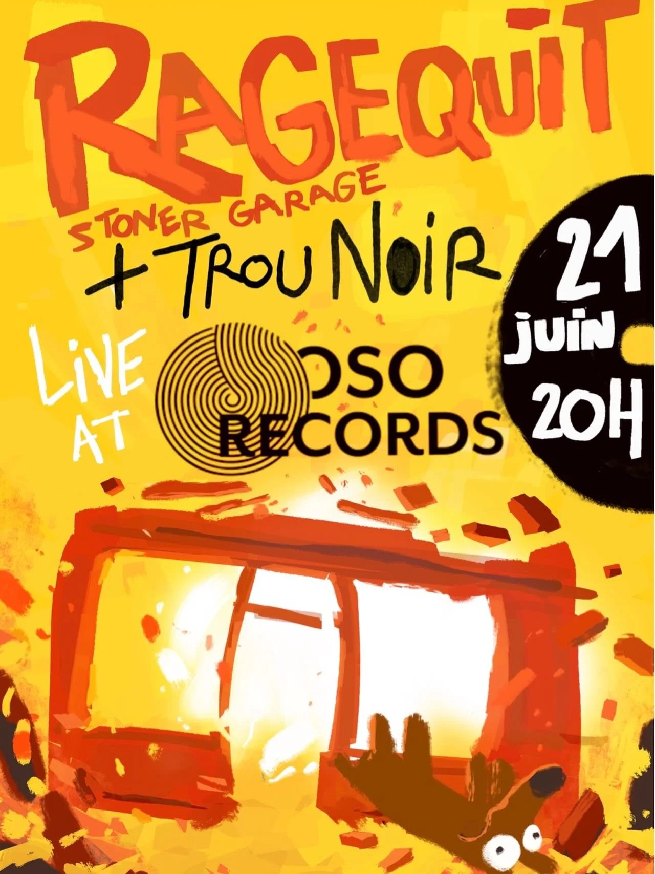 Pour la f&ecirc;te de la musique, on va faire p&eacute;ter @oso_records_pau avec les copains de Trou Noir en premi&egrave;re partie! Soyez-l&agrave; entre 19h30 et 21h!