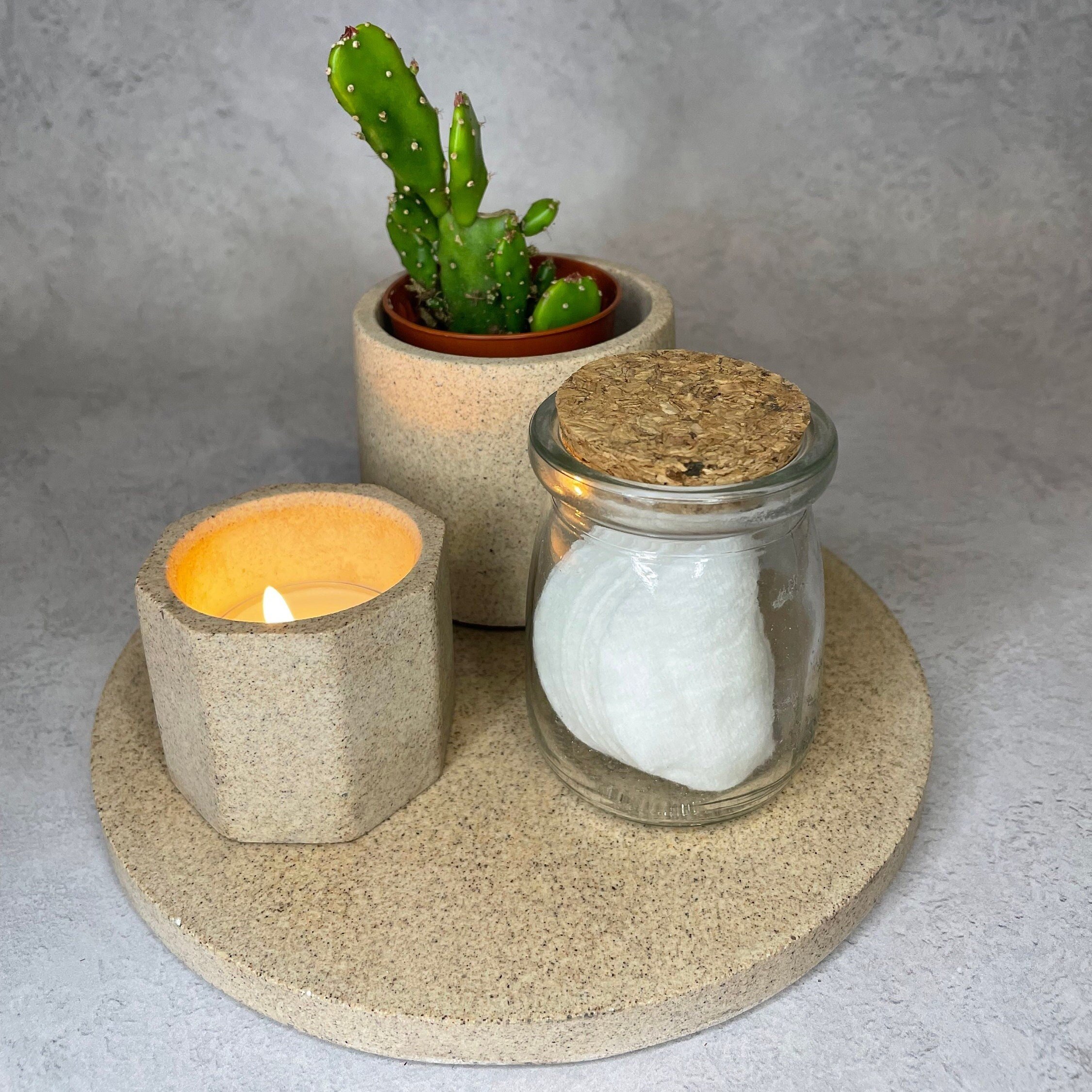 Candle Coaster, Drinks Tray, Candle Tray, Terrazzo Tray, Trinket Tray, Decorative Tray, Marble Tray, Handmade Gift, Mother’s Day, Trinket Dish, Jesmonite Trinket Tray, Monochrome Tray