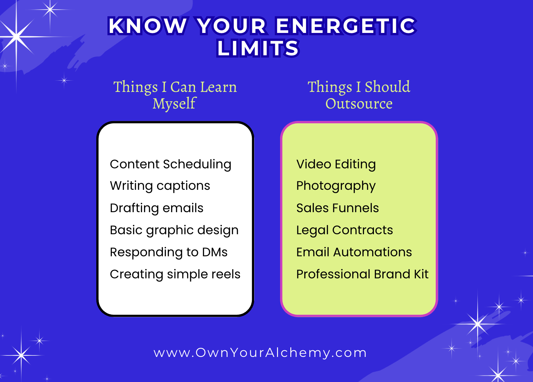 Know Your Energetic Limits — a framework for spiritual entrepreneurs integrating spirituality into their business strategy: what to learn yourself vs. what to outsource