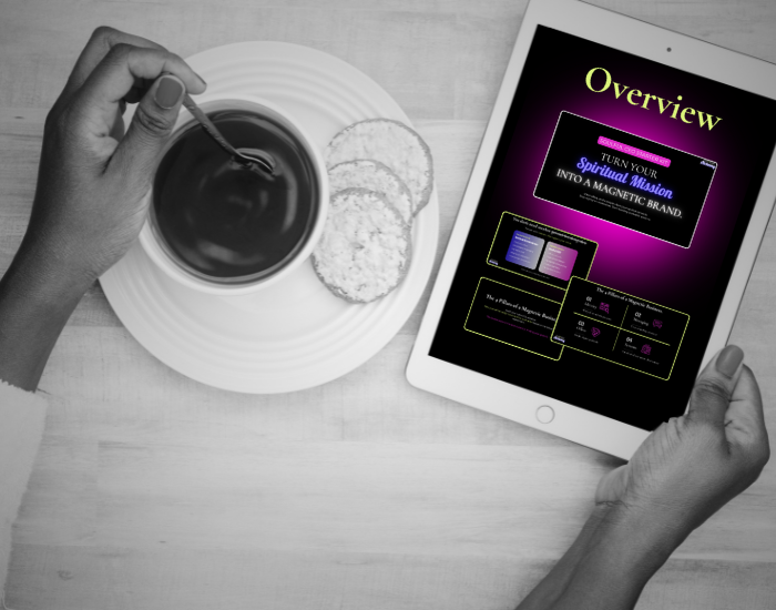 Workbook and digital guide helping spiritual entrepreneurs define their brand vision and build a soulful business.