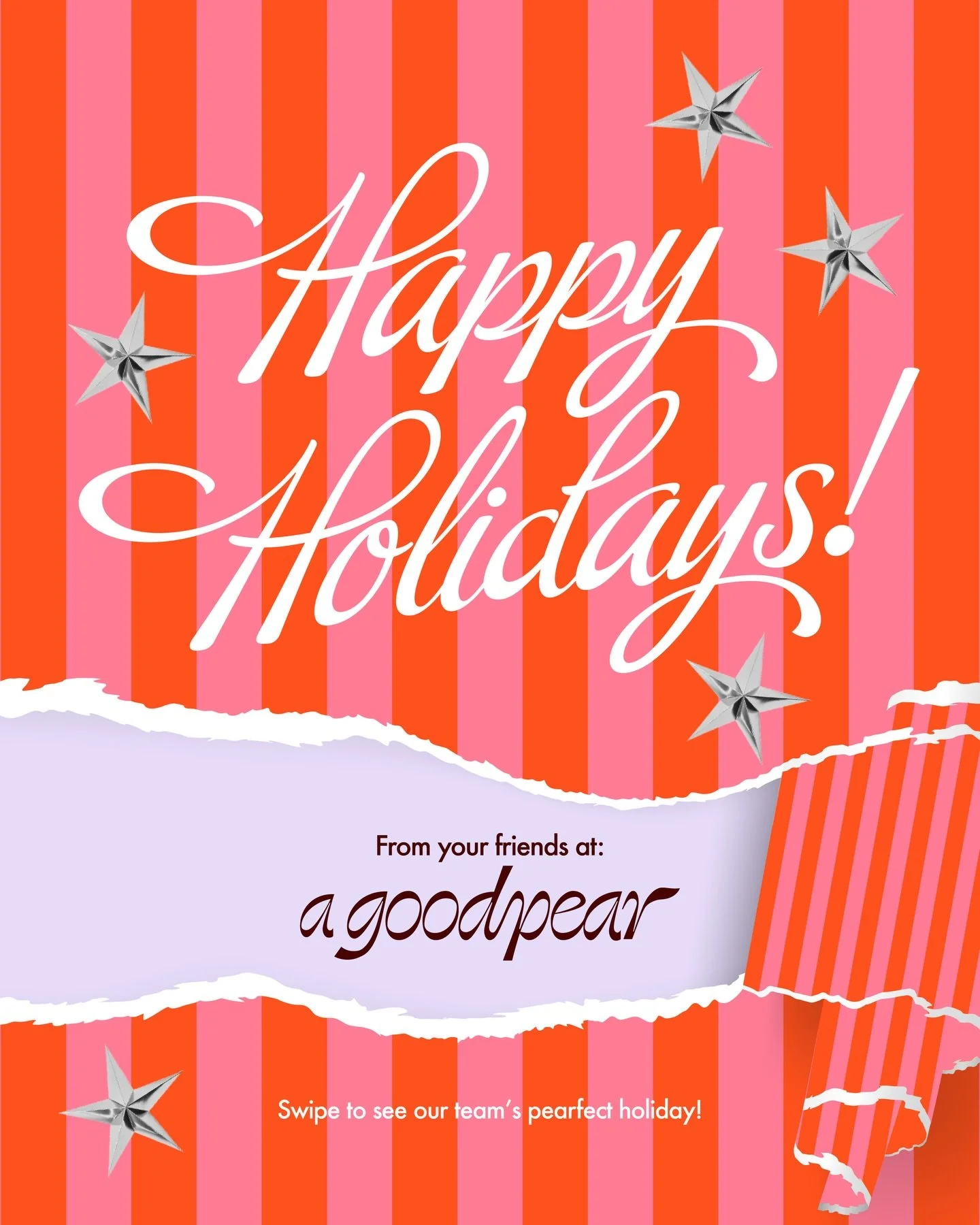 Happy holidays from A Good Pear! 🎄❄️🎁

Soon we&rsquo;ll shut our laptops, put our phones on silent, and officially be ooo until January (2026!), but first we want to wish you a happy holidays and a wonderful new year. Thank you for being a part of 