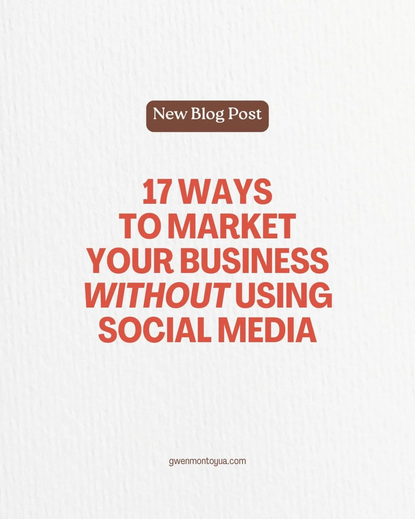 It is so easy to fall into the trap of thinking social media is your only option when it comes to marketing.

Its not. 

It absolutely has an important role, but if the only thing you&rsquo;re doing when it comes to marketing your business is posting