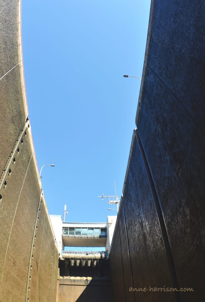 Passing through a lock along the Rhins